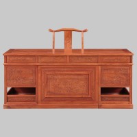 红木家具H018BGZ1-ZMH0608-1 花梨木2米办公桌