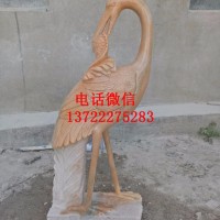 汉白玉**，大理石仙鹤，公园动物雕塑