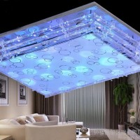 LED水晶吸顶灯  **现代简约长方形变色客厅卧室吸顶灯具